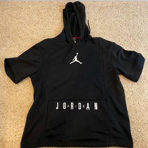 Jordan Men Large Short Sleeve Hoodie Black
